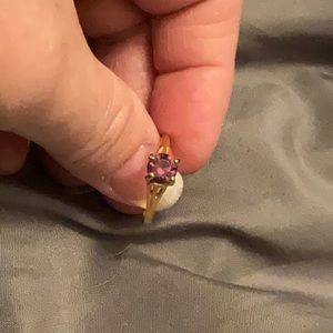 Imitation Gold Tone Garnet Ring